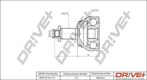 Joint Kit, drive shaft Dr!ve+ DP2110.10.1117