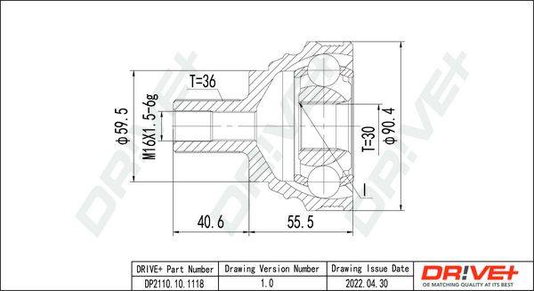 Joint Kit, drive shaft Dr!ve+ DP2110.10.1118