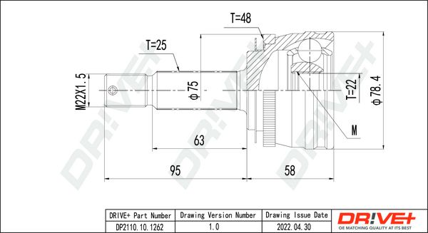 Joint Kit, drive shaft Dr!ve+ DP2110.10.1262