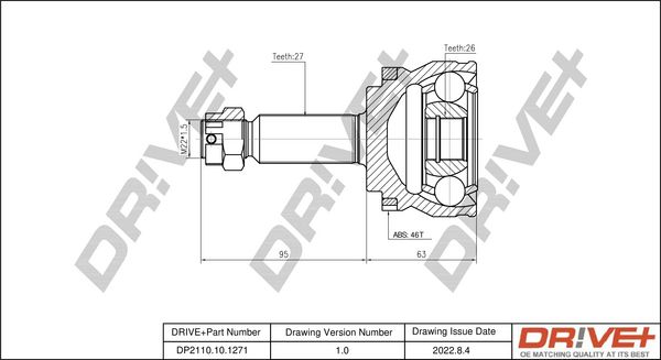 Joint Kit, drive shaft Dr!ve+ DP2110.10.1271