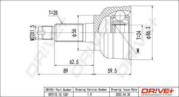 Joint Kit, drive shaft Dr!ve+ DP2110.10.1281