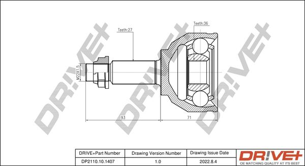 Joint Kit, drive shaft Dr!ve+ DP2110.10.1407