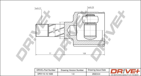 Joint Kit, drive shaft Dr!ve+ DP2110.10.1630