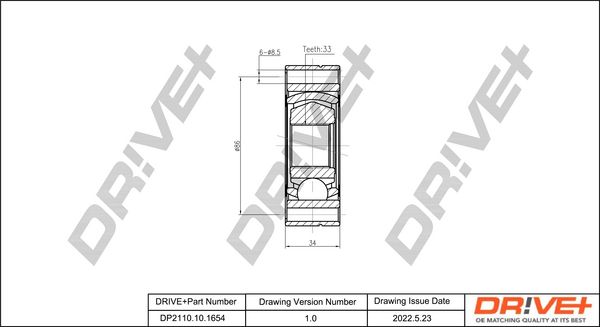 Joint Kit, drive shaft Dr!ve+ DP2110.10.1654