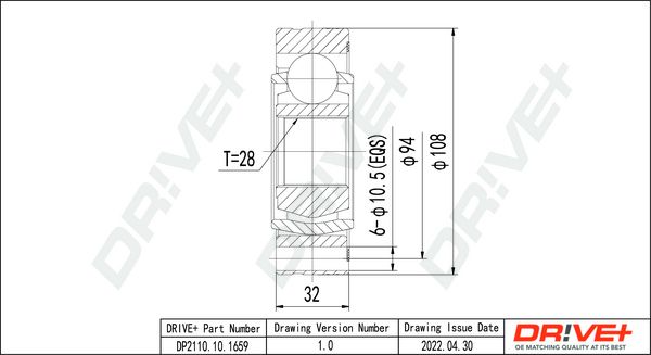 Joint Kit, drive shaft Dr!ve+ DP2110.10.1659