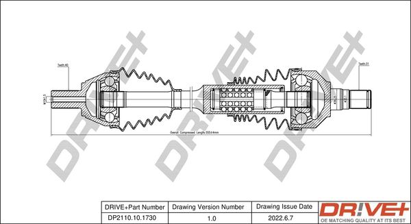 Drive Shaft Dr!ve+ DP2110.10.1730