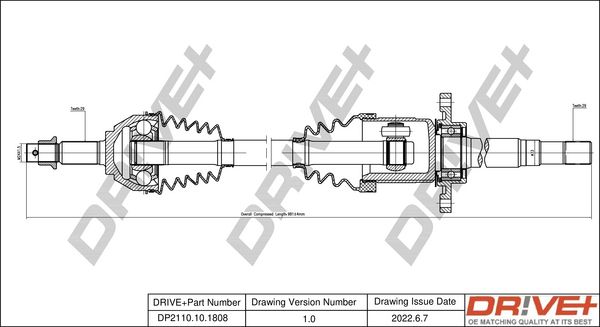 Drive Shaft Dr!ve+ DP2110.10.1808