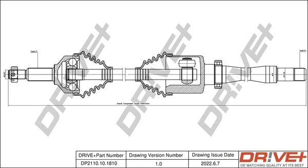 Drive Shaft Dr!ve+ DP2110.10.1810