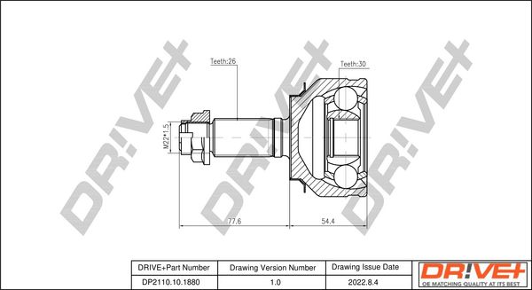 Joint Kit, drive shaft Dr!ve+ DP2110.10.1880