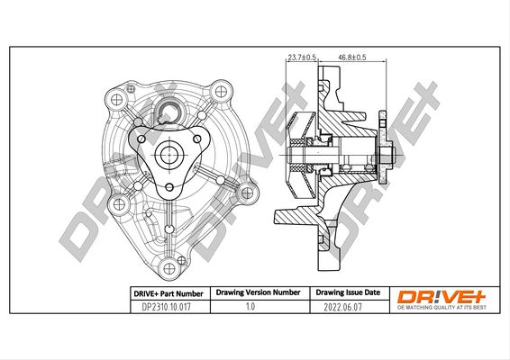 Water Pump, engine cooling Dr!ve+ DP2310.10.017