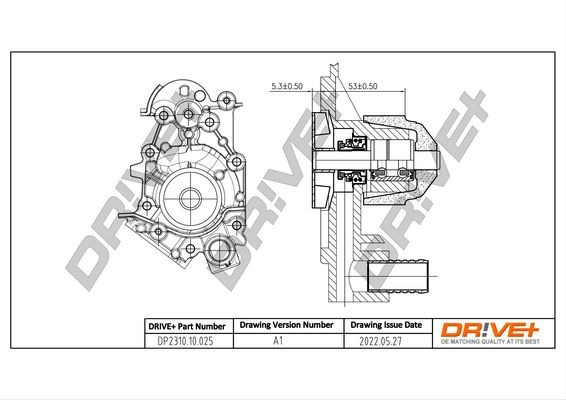 Насос охолоджувальної рідини, охолодження двигуна Dr!ve+ DP2310.10.025