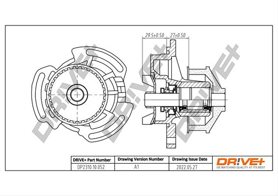 Water Pump, engine cooling Dr!ve+ DP2310.10.052