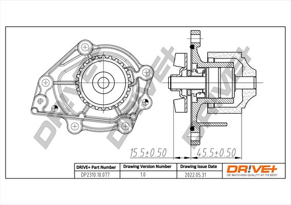 Water Pump, engine cooling Dr!ve+ DP2310.10.077