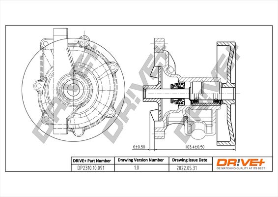 Water Pump, engine cooling Dr!ve+ DP2310.10.091