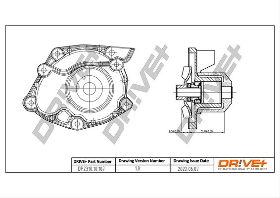 Water Pump, engine cooling Dr!ve+ DP2310.10.107