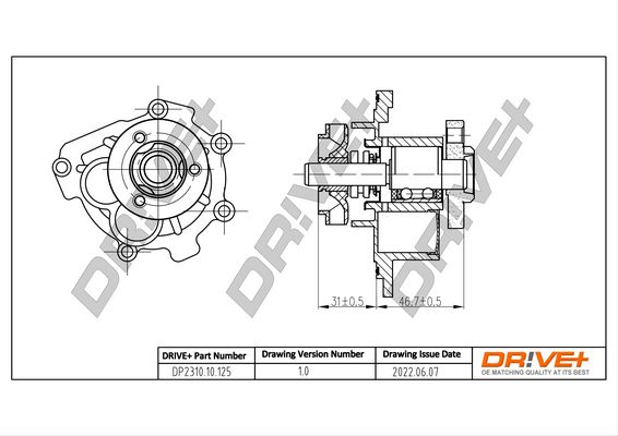 Насос охолоджувальної рідини, охолодження двигуна Dr!ve+ DP2310.10.125