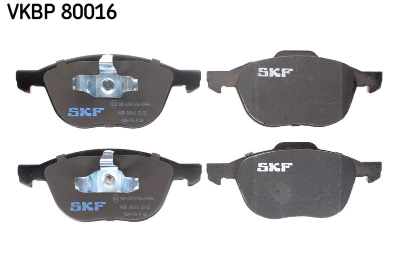 Комплект гальмівних накладок, дискове гальмо SKF VKBP80016