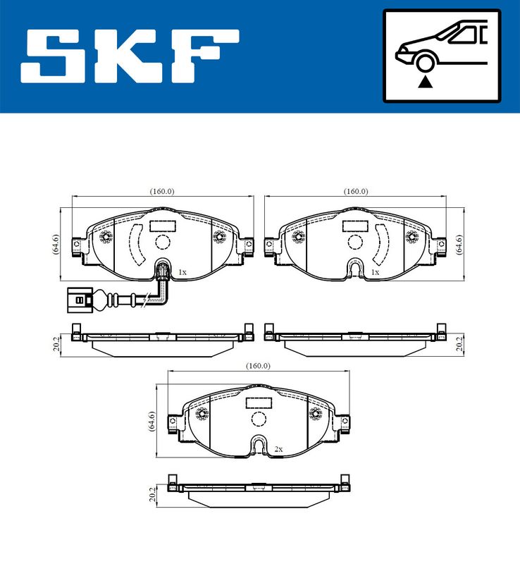 Brake Pad Set, disc brake SKF VKBP 80018 E