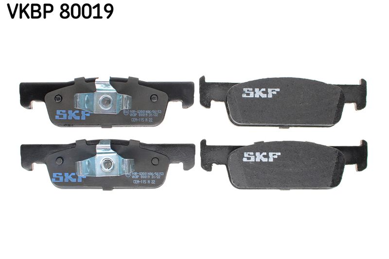 Комплект гальмівних накладок, дискове гальмо SKF VKBP 80019