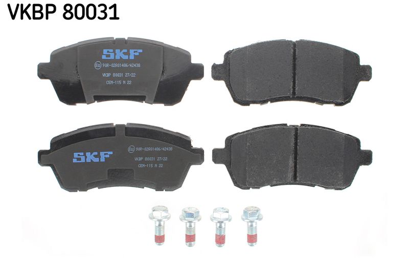 Комплект гальмівних накладок, дискове гальмо SKF VKBP80031
