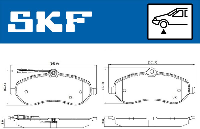 Brake Pad Set, disc brake SKF VKBP80048E