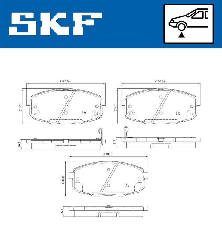 Stabdžių trinkelių rinkinys, diskinis stabdys SKF VKBP80183A