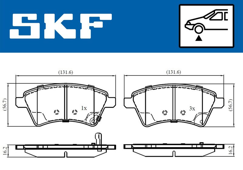 Brake Pad Set, disc brake SKF VKBP80185A