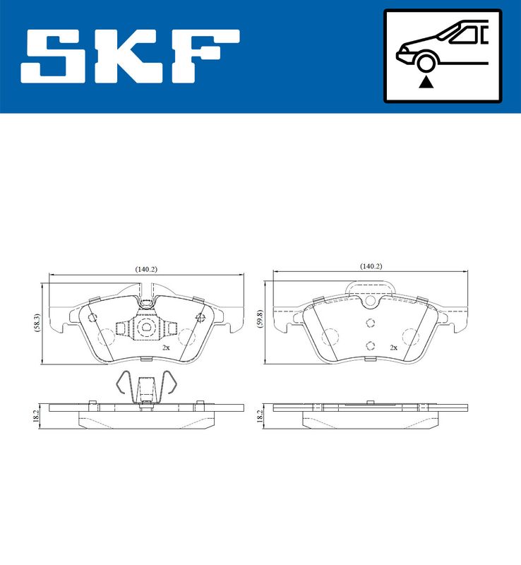 Stabdžių trinkelių rinkinys, diskinis stabdys SKF VKBP 80205