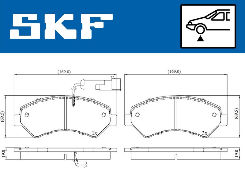 Stabdžių trinkelių rinkinys, diskinis stabdys SKF VKBP 80210 E