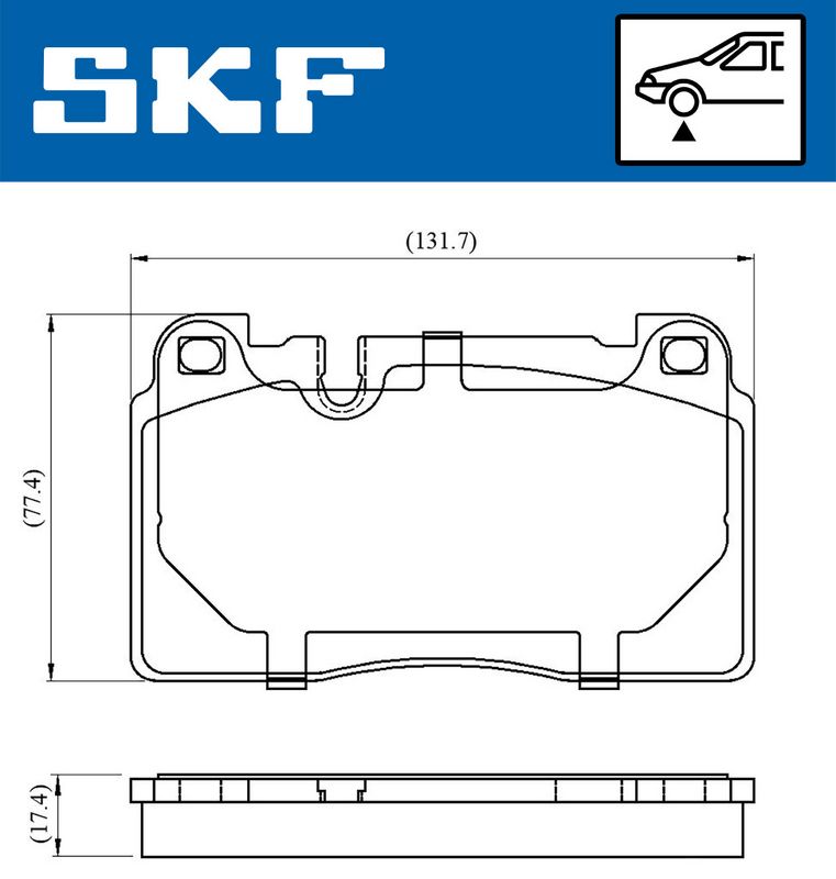 Комплект гальмівних накладок, дискове гальмо SKF VKBP 80225