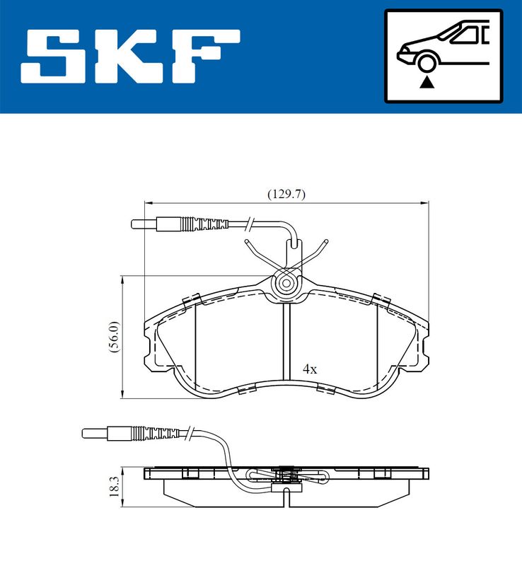 Stabdžių trinkelių rinkinys, diskinis stabdys SKF VKBP80281E