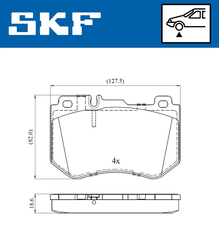 Brake Pad Set, disc brake SKF VKBP80287