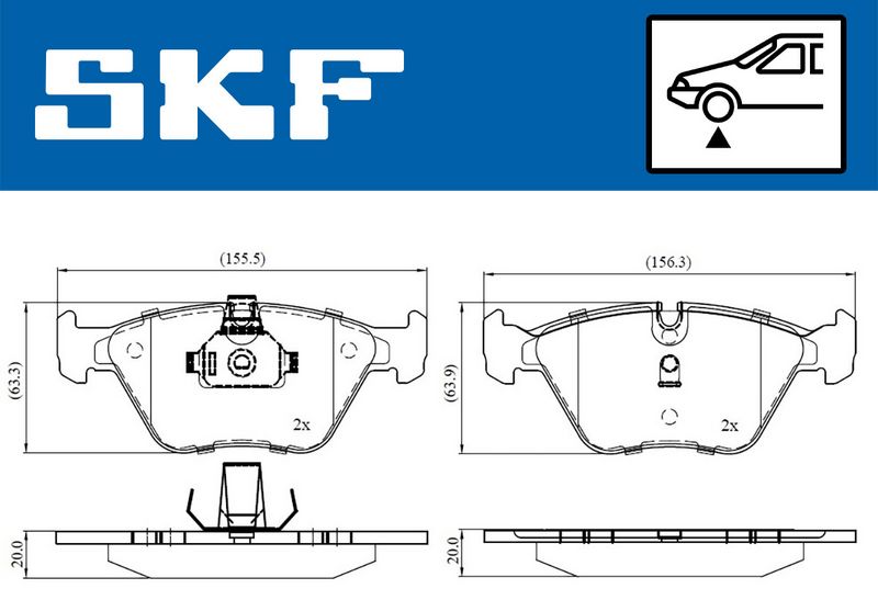 Brake Pad Set, disc brake SKF VKBP80311