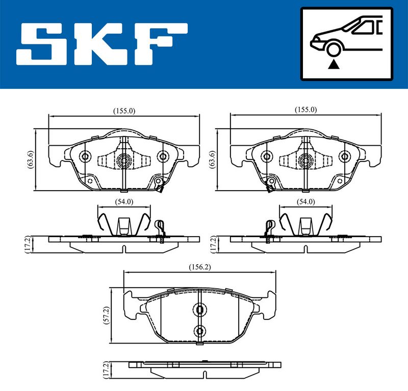 Stabdžių trinkelių rinkinys, diskinis stabdys SKF VKBP 80320 A