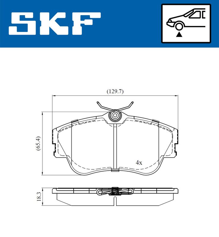 Комплект гальмівних накладок, дискове гальмо SKF VKBP 80321