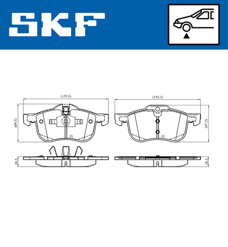 Brake Pad Set, disc brake SKF VKBP 80385