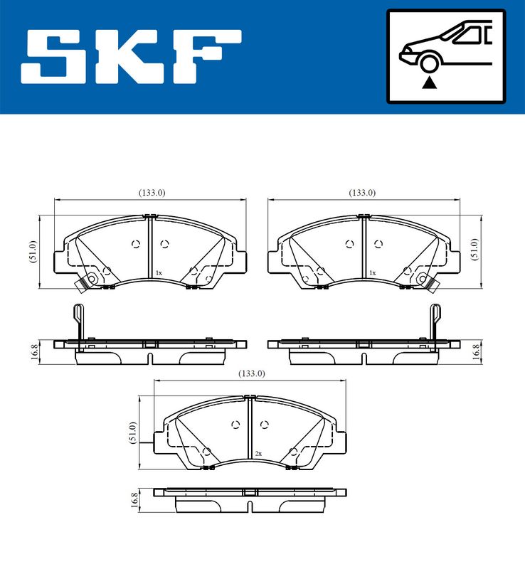 Brake Pad Set, disc brake SKF VKBP 80386 A