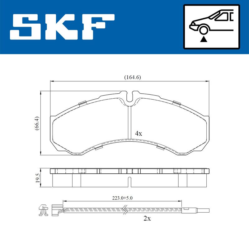 Stabdžių trinkelių rinkinys, diskinis stabdys SKF VKBP80422E