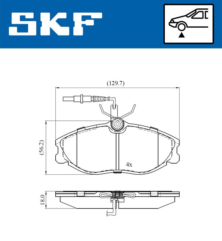 Stabdžių trinkelių rinkinys, diskinis stabdys SKF VKBP80477E