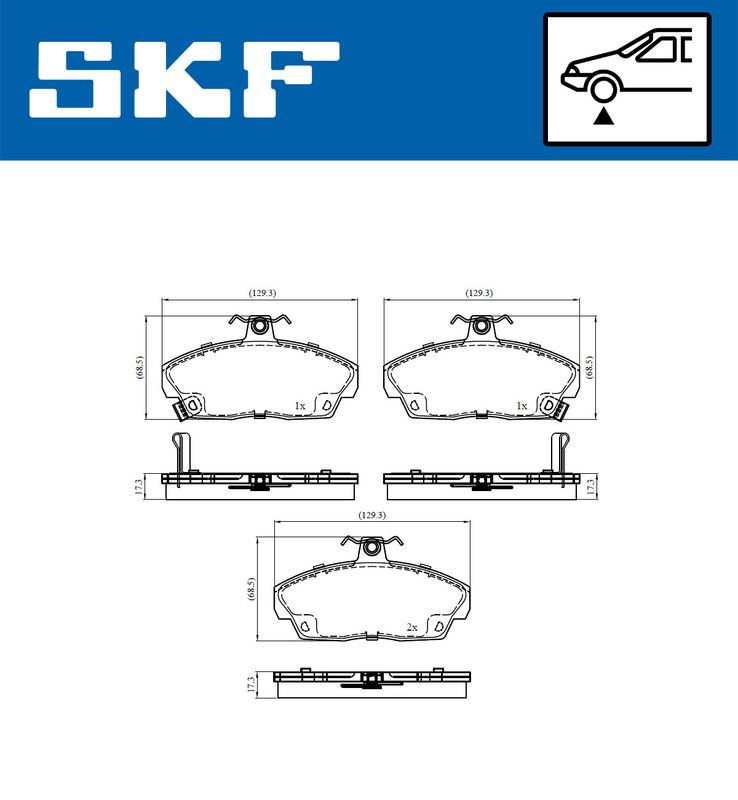 Stabdžių trinkelių rinkinys, diskinis stabdys SKF VKBP80479A