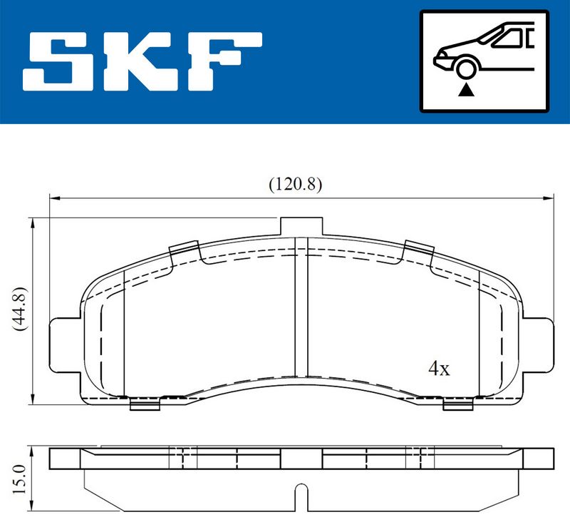 Комплект гальмівних накладок, дискове гальмо SKF VKBP 80492