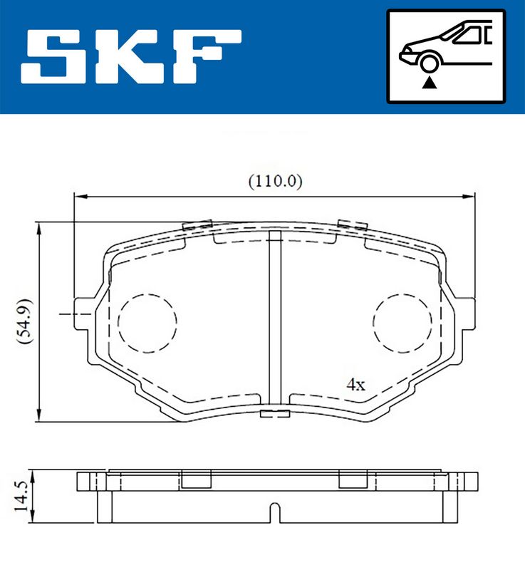 Stabdžių trinkelių rinkinys, diskinis stabdys SKF VKBP80531A