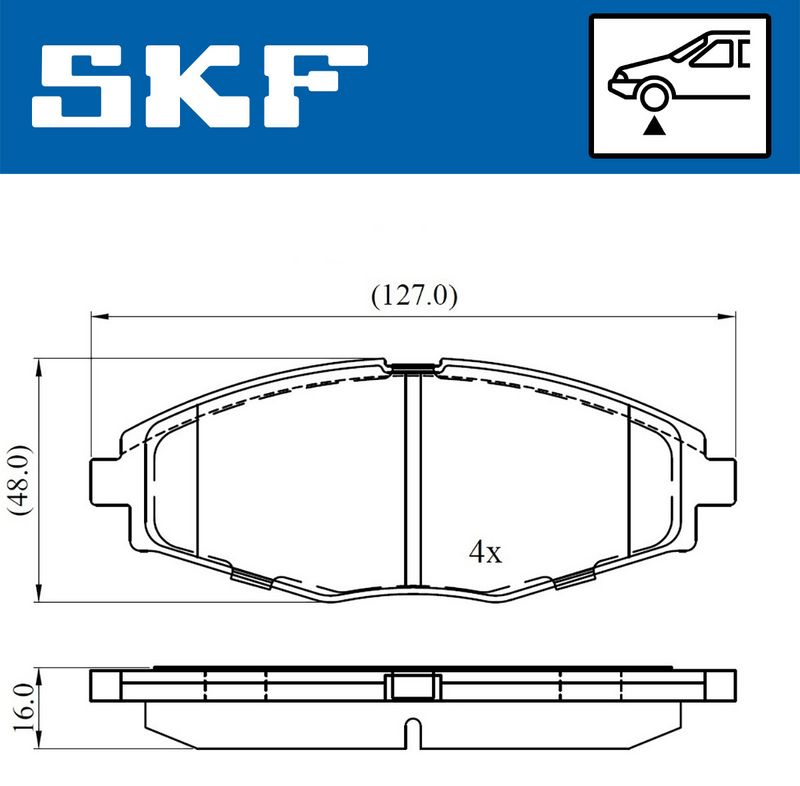 Stabdžių trinkelių rinkinys, diskinis stabdys SKF VKBP80532