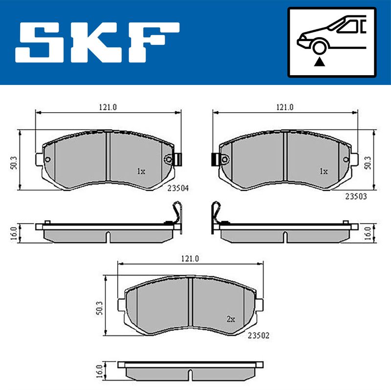 Stabdžių trinkelių rinkinys, diskinis stabdys SKF VKBP80535A