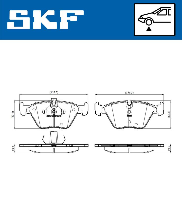 Stabdžių trinkelių rinkinys, diskinis stabdys SKF VKBP80548
