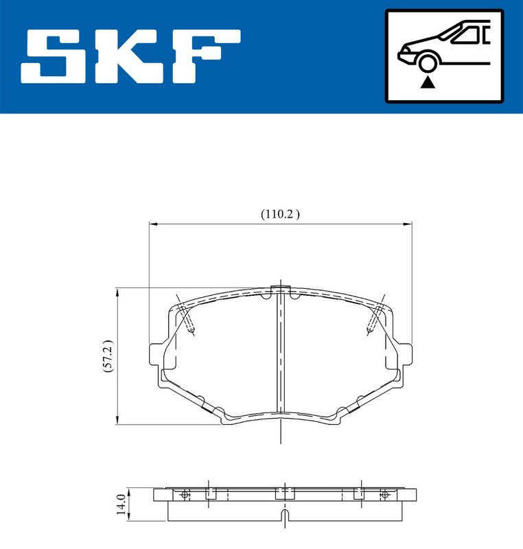 Комплект гальмівних накладок, дискове гальмо SKF VKBP80564A