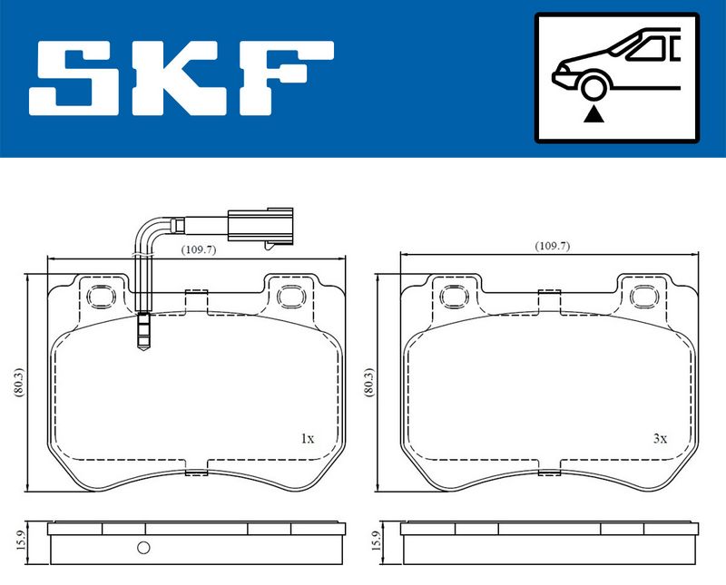 Brake Pad Set, disc brake SKF VKBP 80610 E