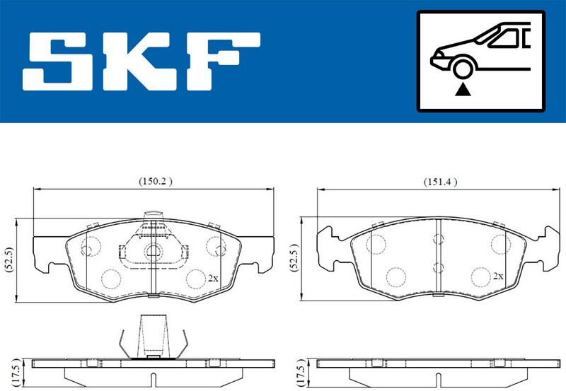 Brake Pad Set, disc brake SKF VKBP80618