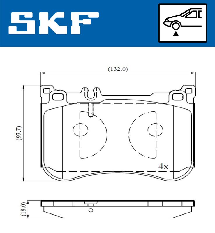 Комплект гальмівних накладок, дискове гальмо SKF VKBP80631