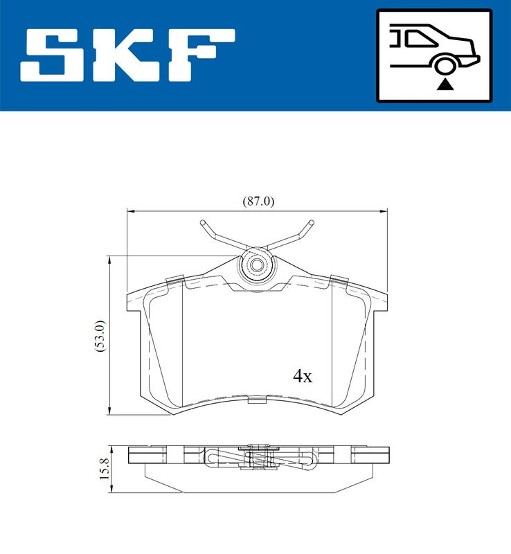 Stabdžių trinkelių rinkinys, diskinis stabdys SKF VKBP90047